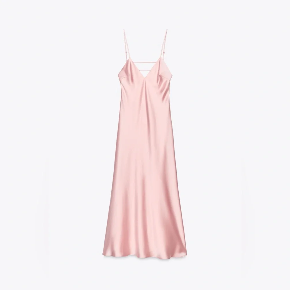 Zara Blush Satin Chemise - Picture 3 of 4